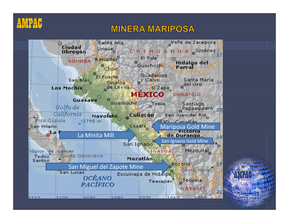 Minera Mariposa location map